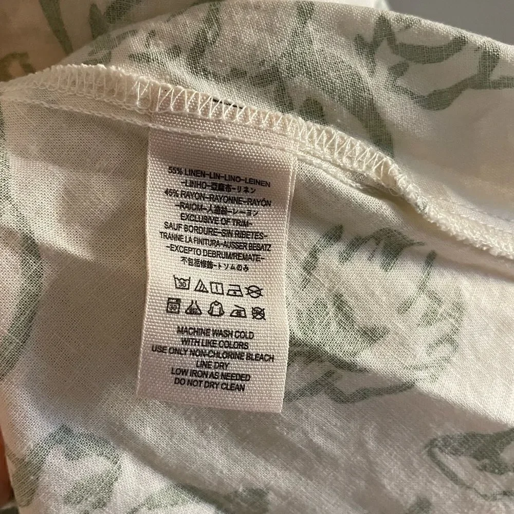 Free People A Thing Called Love Linen Blend Mini Dress | SZ 4 | Ivory Combo